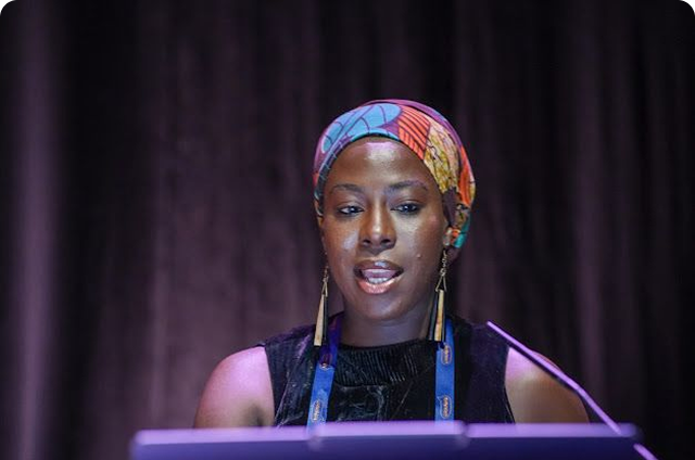 Speaker at a podium